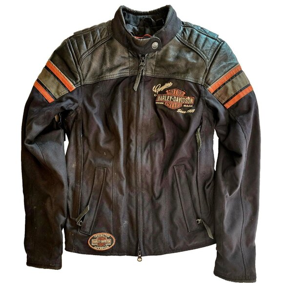 Harley Davidson Women’s Riding Jacket Leather Textile Medium 98165-18VW BAGS1 - Picture 1 of 6